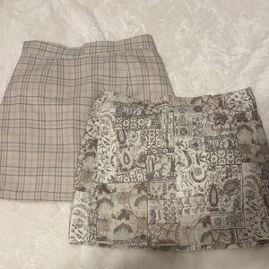 Plaid and Patchwork Skirt Set